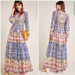 Anthropologie Bhanuni by Joyti long sleeve Maxi Dress Anastasia NWT Size 0